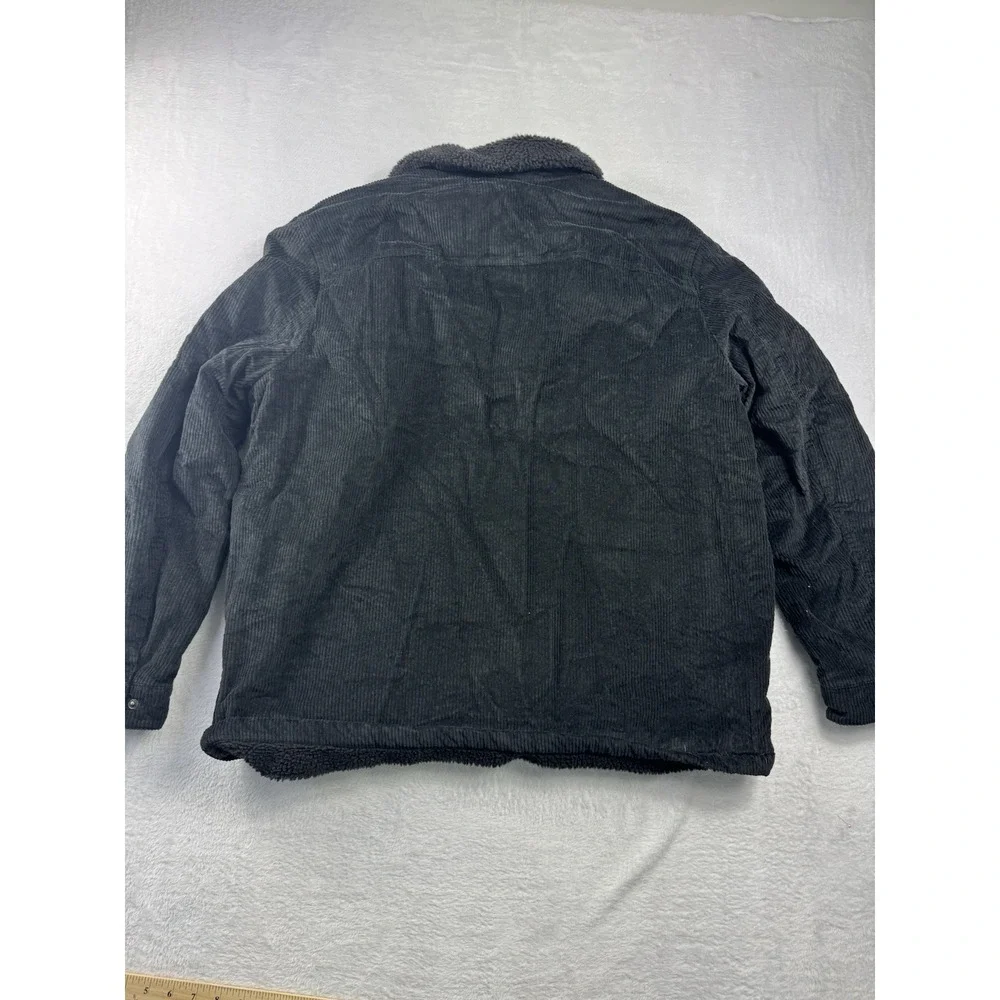 Levis Jacket Mens 2XL All Black Corduroy Fleece Sherpa Trucker Coat Heavyweight